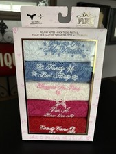 Brand New Victoria's Secret Pink Holiday Notes 5 Pack Thong Panties Gift Set S