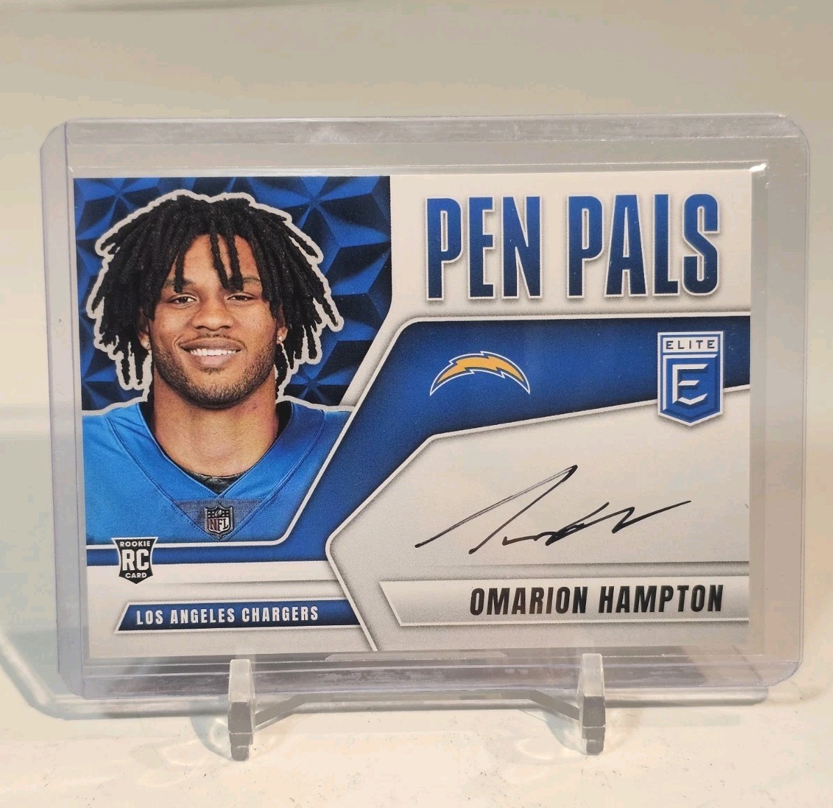 2025 Panini Donruss Elite Pen Pals Omarion Hampton On Card Auto