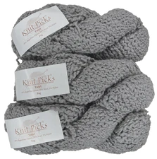 KNIT PICKS TWIRL Yarn FOG Gray 3.5oz/67yd Alpaca Blend - Lot of 3