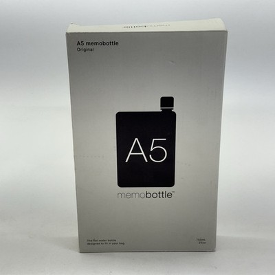A5 Memobottle Clear 750ml/25oz BPA-Free Flat Water Bottle Hot & Cold New NIB
