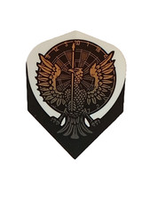 3 Dart Flight Adler vor Dartscheibe mit Pfeil...