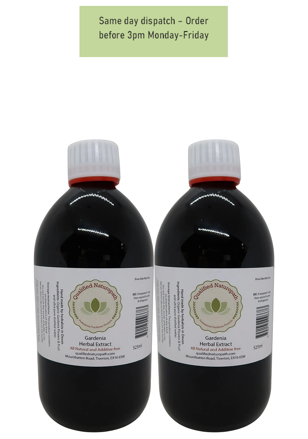 Gardenia Herbal Extract - Twin Pack 1050ml (2x525ml) - In a Glass Bottles