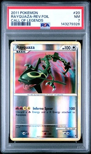 2011 POKEMON CALL OF LEGENDS #20 RAYQUAZA-REVERSE FOIL PSA 7