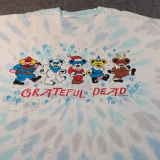 Grateful Dead Xmas Reinbears Tie Dye T-Shirt Mens XL Holiday Dancing Bears