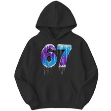 Jungen Graffiti Nummer 67 Kinder Hoodies tropfende Farbe Grafik Pullover schwarz