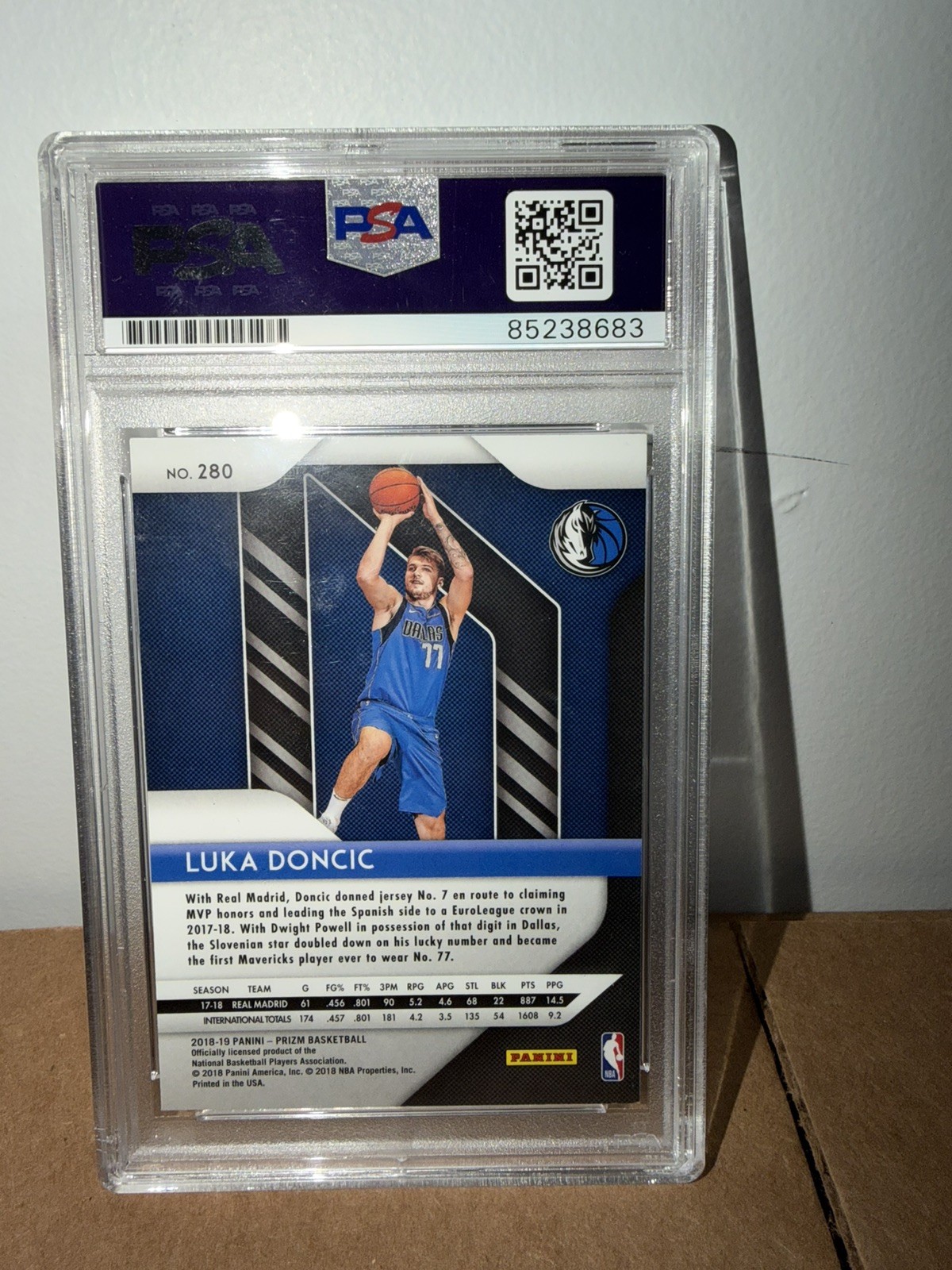 LUKA DONCIC SIGNED AUTO SLABBED 2018 PANINI PRIZM ROOKIE CARD PSA DNA MAVERICKS view 2