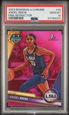 PSA 10 2023 Bowman University Chrome #49 Angel Reese LSU Pink Refractor