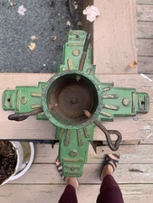 Vintage Iron Xmas Stand Green General Hardware MDG Co NY NY Pat Appl D For Golde