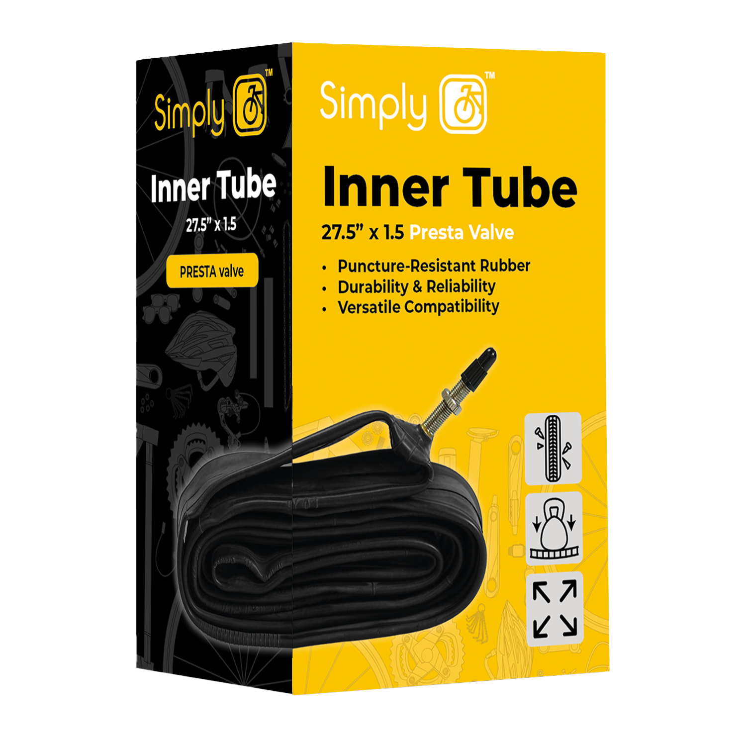 Simply Cycling 27.5in x 1.5 Bike Inner Tube Presta Valve Bicycle Tyre Road MTB - Image 2