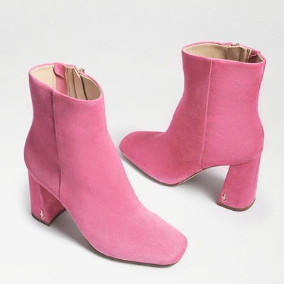 Pink Sam Edelman Codie Suede Heeled Ankle Codie Booties Boots Size M 