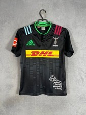 Harlequins Jersey Rugby Union Shirt 2015 Adidas Black Young Size L 13-14 YEARS