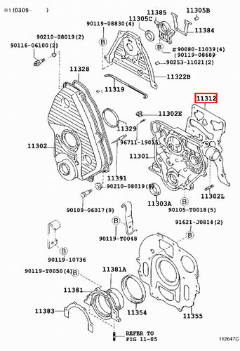 Genuine Hilux LN171 LN170 LN167 LN166 3L 5L 2L Timing Gear Cover Case Gasket - Picture 9 of 20