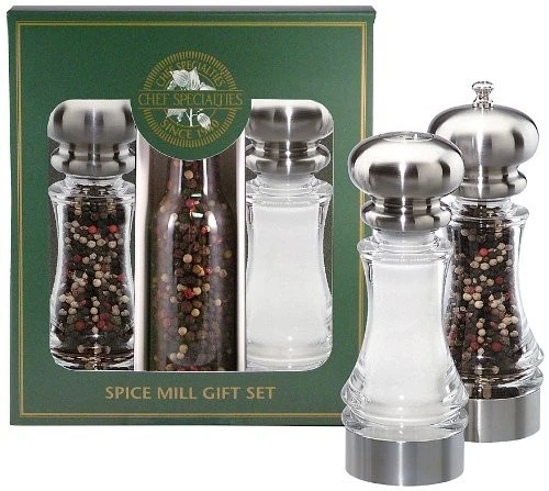 Chef Specialties 7 Inch Lehigh Pepper Mill and Salt Shaker Gift Set