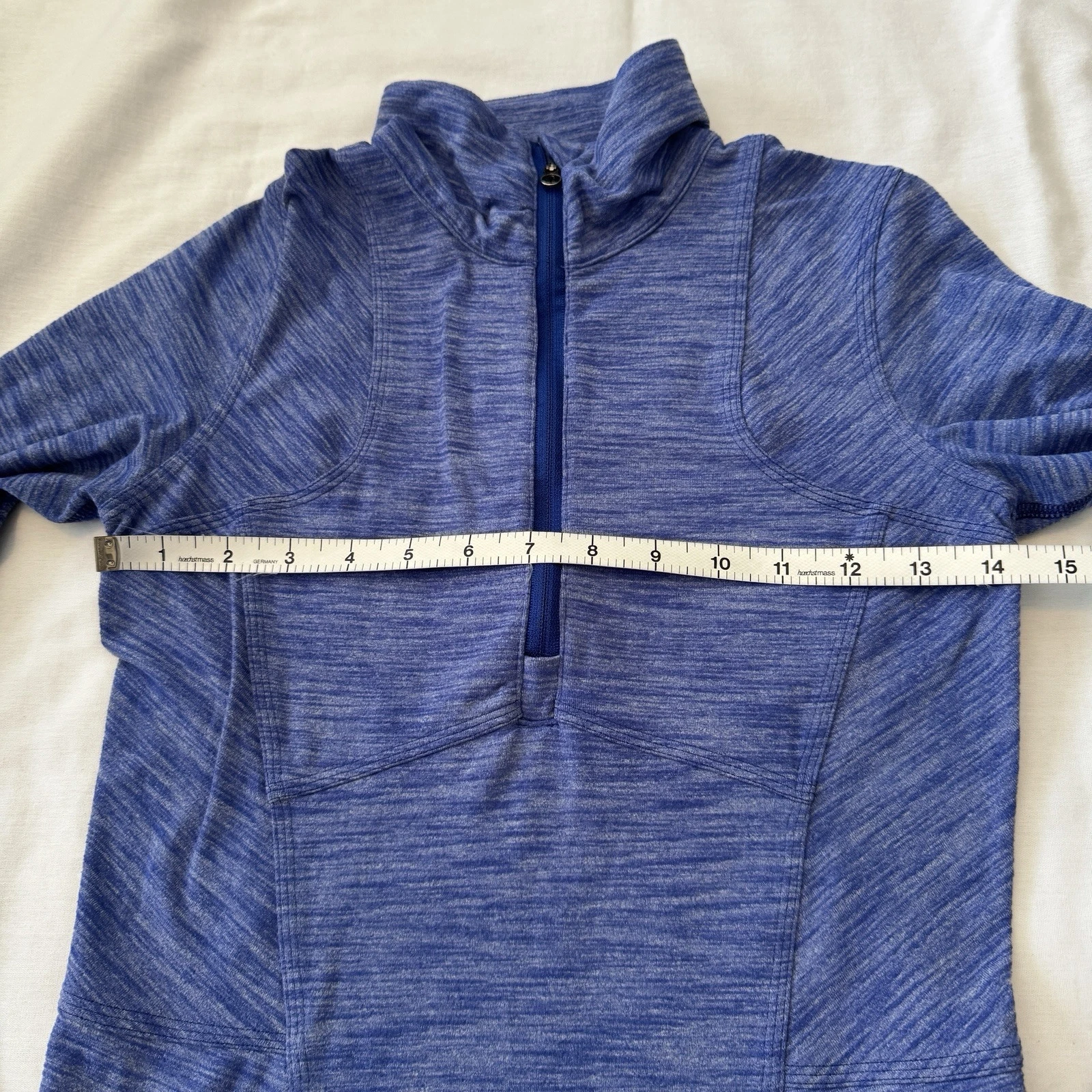 lululemon kanto catch me 1/2 zip heathered saphire athletic 