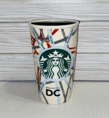 Starbucks Coffee 2015 WASHINGTON DC MAP 12oz Ceramic Travel Tumbler w/Lid No Box