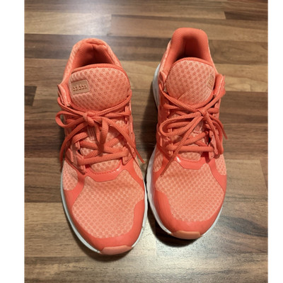adidas Damen Sneaker cloudfoam Mesh orange weiß, EU 42 2/3, atmungsaktiv