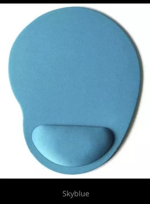 Tapis De Souris Ergonomique BLEU TURQUOISE avec Repose Poignet Intégré NEUF - Photo 1/3