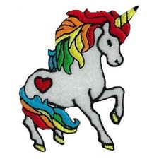 Embroidery Unicorn Horse Rainbow Pony Sew Iron On Patch Badge Fabric 2361