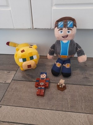 Minecraft Konvolut - Mojang Ozelot + Tube Heroes Dan Plüschies + Dungeon Hex + Earth Boost
