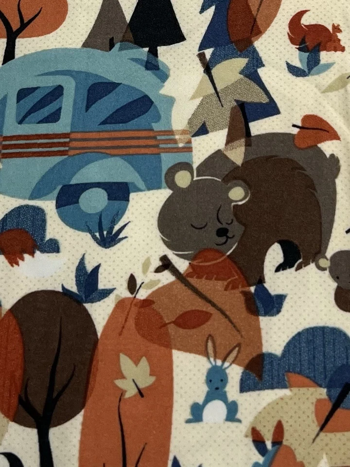 LuLaRoe Leggings OS One Size FALL Autumn BLACK Bunny Bear Squirrel FOX Animal - Image 3 of 4