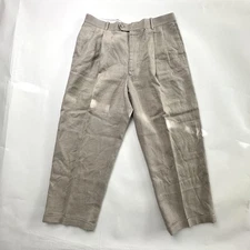 Nordstrom Clifford Ltd Pants Mens 34x27 100% Linen Dress Trouser Flat Front
