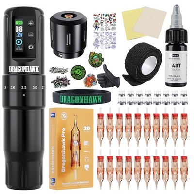 Dragonhawk Tattoo Maschine 2 4-4 2mm Digital Display 1500mAh Akku