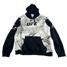UFC Venum Fight Week Hoodie Black White Graphic Print Long Sleeve Size XXL