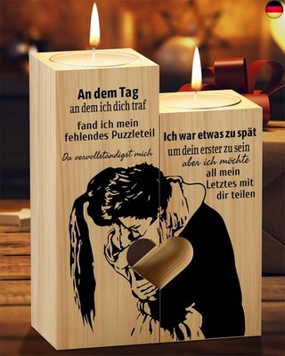 Jahrestag Geschenk für Ihn Sie, Kerzenständer mit Ich Liebe Dich Geschenke für F