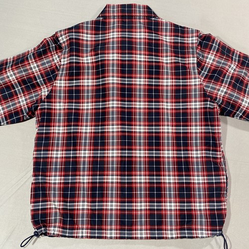 VTG Catalina Jacket Womens Medium Red Black Plaid Full Zip Rain Coat Gold Zipper - Picture 8 of 9