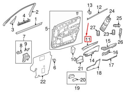 NEW MERCEDES-BENZ E W212 FRONT RIGHT DOOR TOP MOULDING A2127200422 OEM