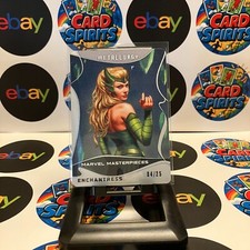 Tarjeta insertada de metalurgia 2022 Marvel Masterpieces Enchantress Amora 04/25