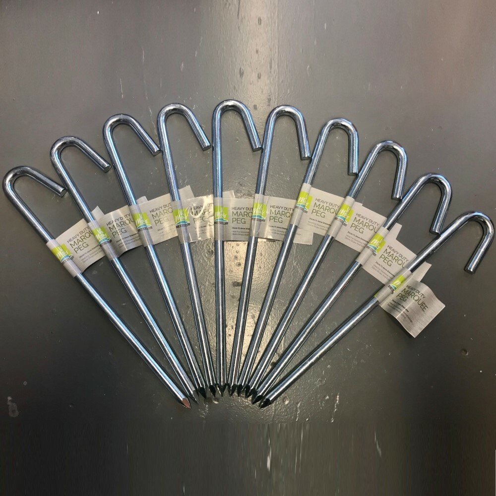 10 x Heavy Duty Marquee Peg - Ground Stake - Jumbo Pegs