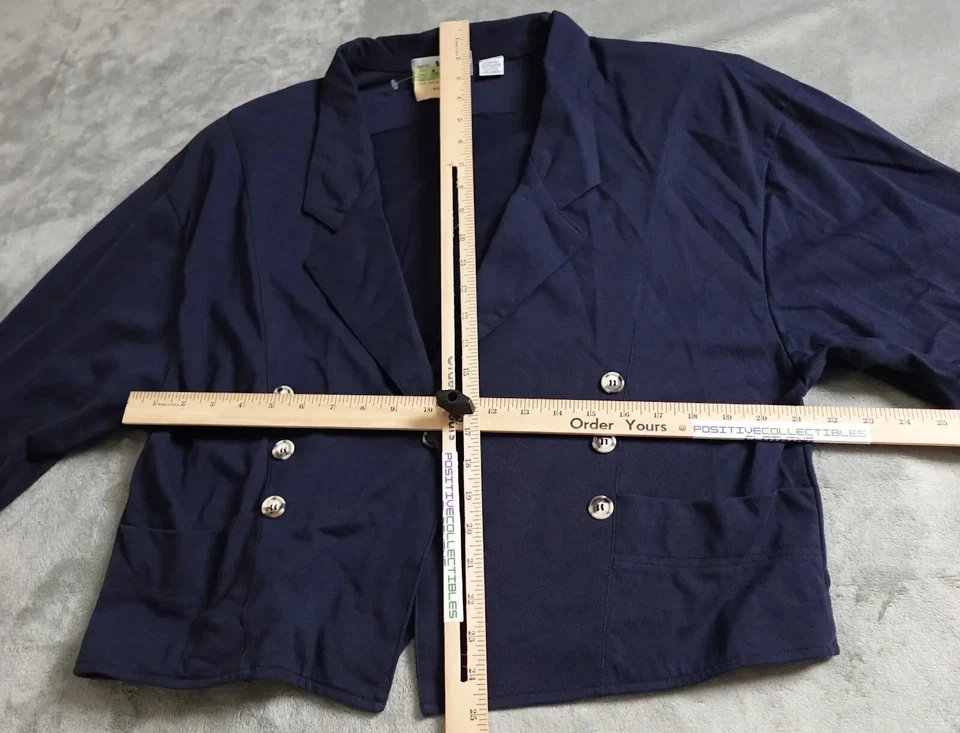 Blazer Maggie Lawrence para mujer grande azul marino hombreras de un solo pecho Foto 4 de 4