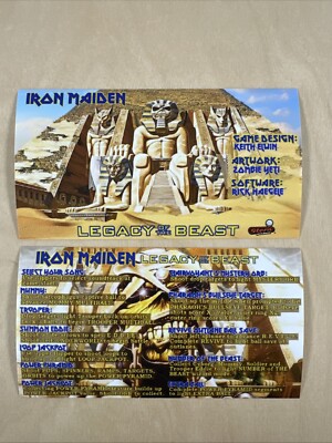Stern Iron Maiden Pinball Apron Cards