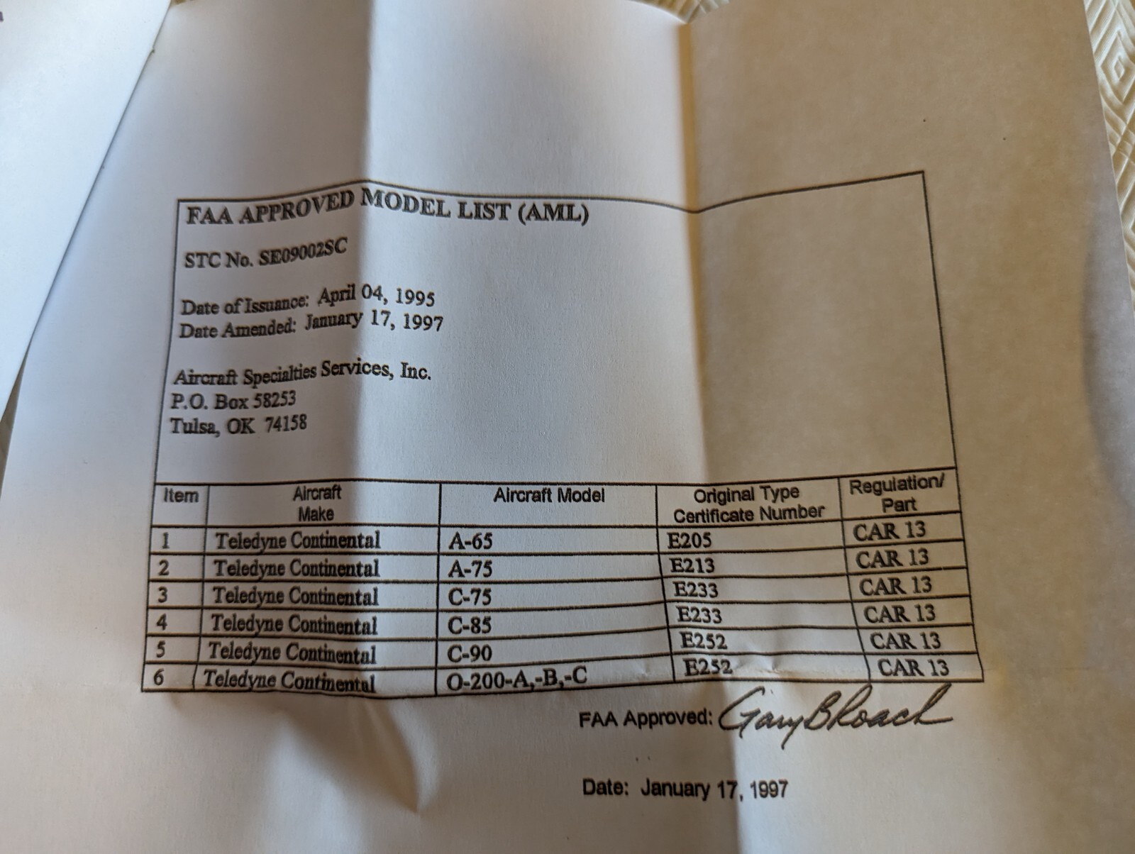 Yellow Tag Tapered Continental Crankshaft A65 A75 C75 C85 530196A1