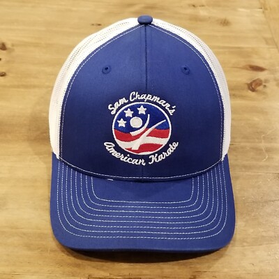 Sam Champman's American Karate Hat Cap Snapback Richardson 112 Mesh RWB Blue