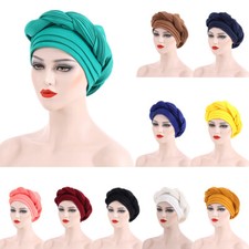 African Ready Made Aso-Oke Headtie Auto Gele Hijab Turban Bonnet Cap Hat Wrap