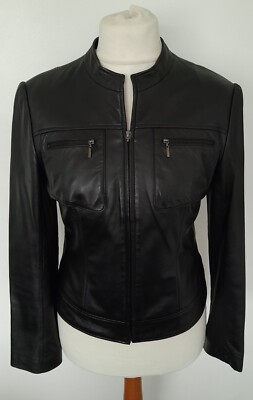 PLANET - ECHTLEDER elegante Jacke schwarz weich Gr. 10