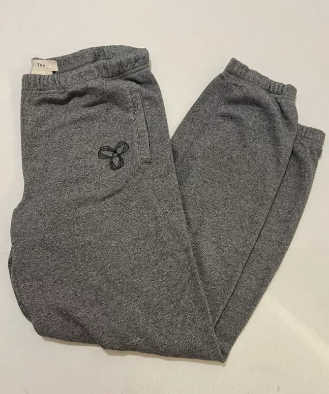 aritzia fleece joggers heather cuffed logo sweatpants