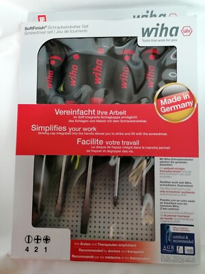 Wiha   Schraubendrehersatz  Soft-Finish  4 x Schlitz + 2 x PH + 1 x PZ    7 tlg.
