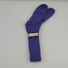 Christian Dior Purple Orlon Acrylic Fuzzy Soft Mens Socks Tan USA Made VTG