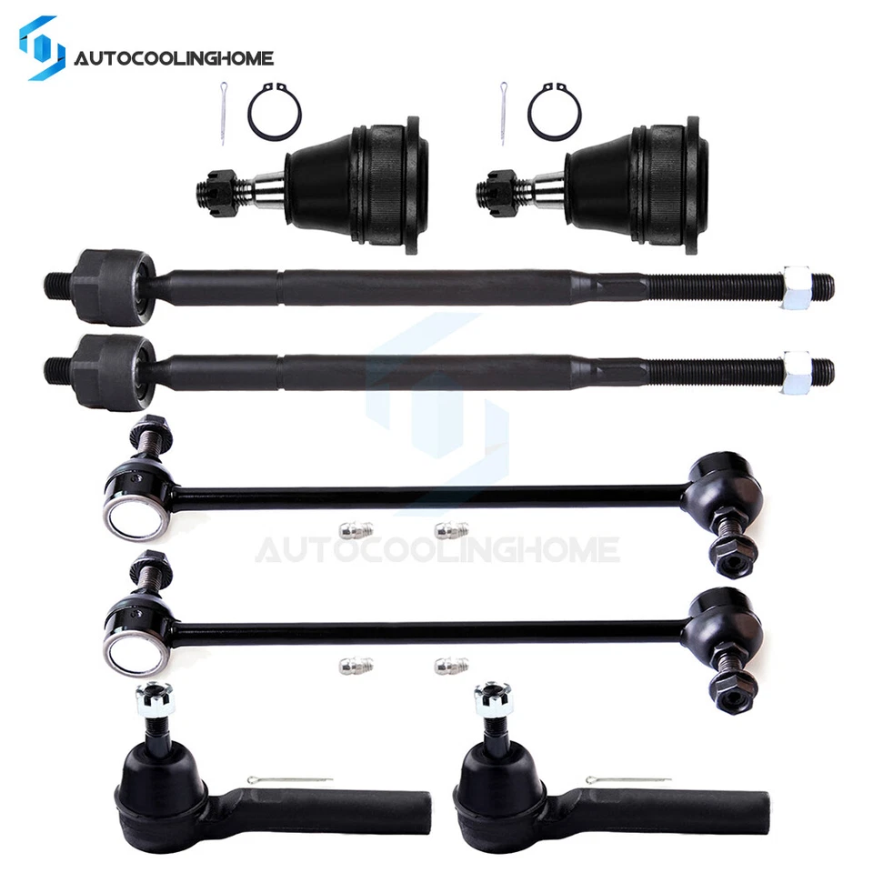 Extremos de barra de amarre delanteros de 8 piezas para Chrysler Town & Country Dodge Grand Caravan 2008-2017 Foto 2 de 4