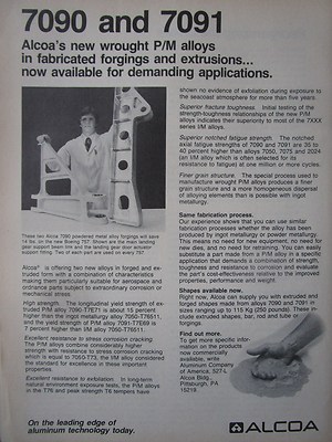 11/1982 PUB ALCA SCHMIEDEN ALUMINIUM STAHLLEGIERUNG BOEING 757 HAUPTFAHRWERK ANZEIGE