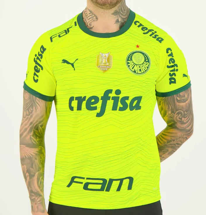 Camiseta de Fútbol Tercera Palmeiras Camiseta Oficial 2023 - 2024 Parche Brasileirao