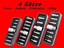 28 tlg Torx Vielzahn Ribe 6-Kant Stecknuss Set Steckschlüssel Bits Set YT-410-18