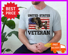 United States Veteran US Flag Gray T-Shirt