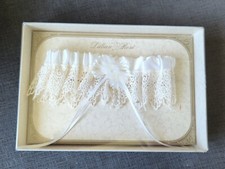 Vintage Lillian Rose Lace Wedding Garter With pearl and rhinestone in Box