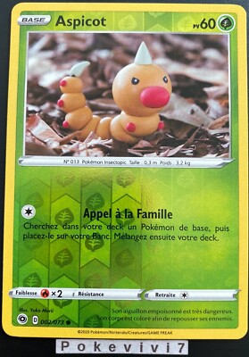 Pokemon Karte Aspicot 002/073 Reverse Schwert & Schild 3,5 EB3.5 FR NEU