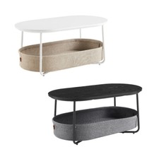 VASAGLE Couchtisch moderner ovaler Beistelltisch Wohnzimmer