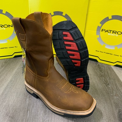 men's pull on square toe boots